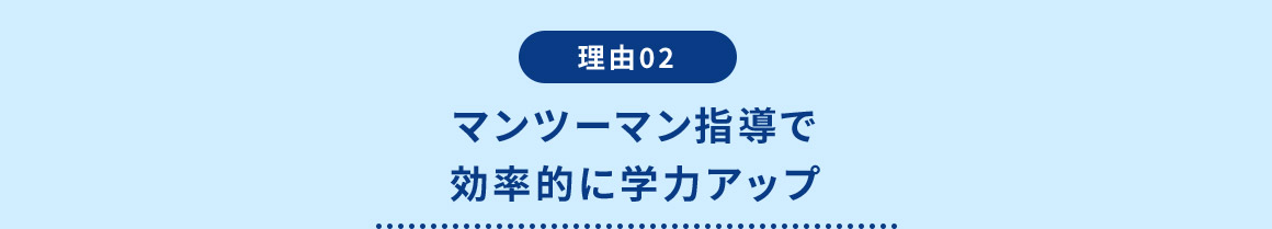 理由02 マンツーマン指導で効率的に学力アップ