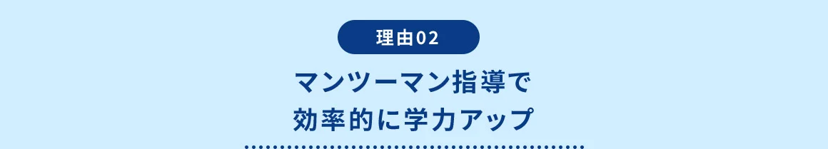 理由02 マンツーマン指導で効率的に学力アップ