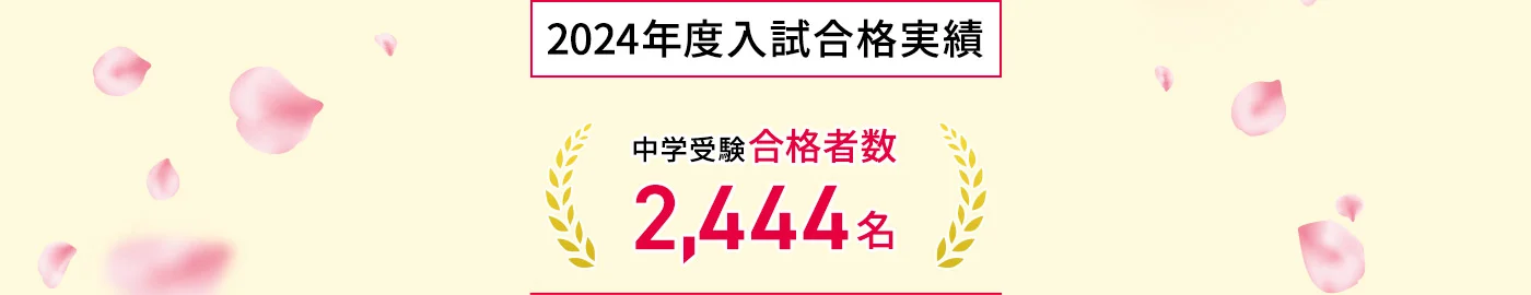 2024年度入試合格実績 中学受験合格者数 2,444名 