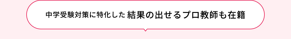 中学受験対策に特化した結果の出せるプロ教師も在籍