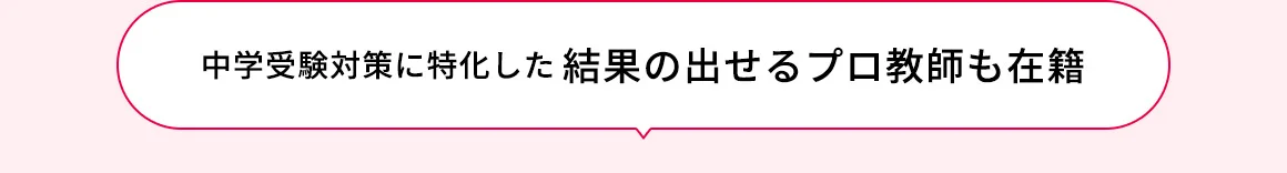中学受験対策に特化した結果の出せるプロ教師も在籍