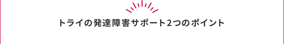 トライの発達障害サポート2つのポイント