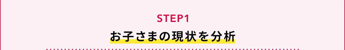 STEP1 お子さまの現状を分析
