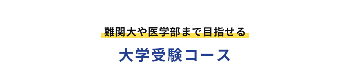 難関大や医学部まで目指せる大学受験コース
