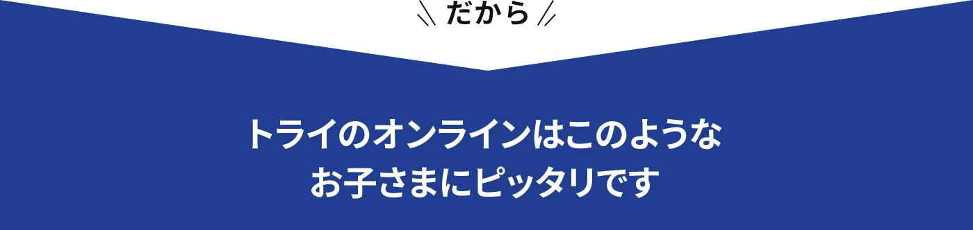 だから トライのオンラインはこのようなお子さまにピッタリです