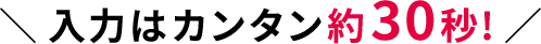 入力はカンタン約30秒！