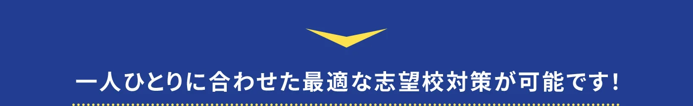 一人ひとりに合わせた最適な志望校対策が可能です！