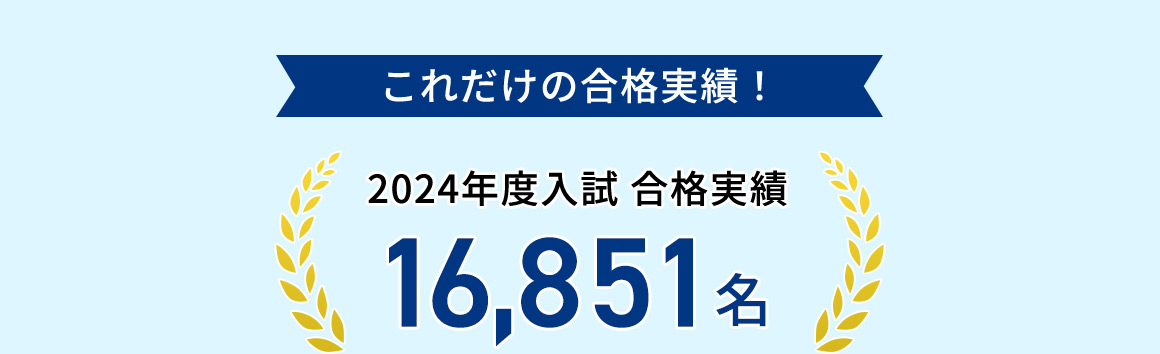 これだけの合格実績！ 2024年度入試 合格実績 16,851名