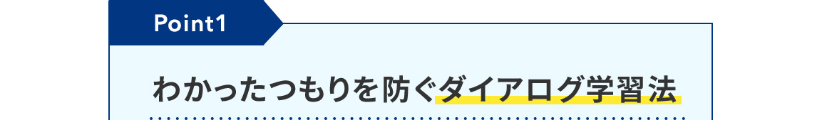 Point1 わかったつもりを防ぐダイアログ学習法