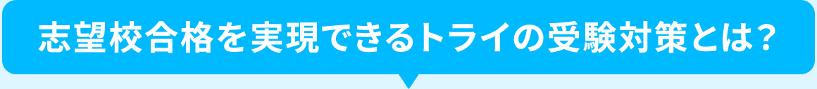 志望校合格を実現できるトライの受験対策とは？