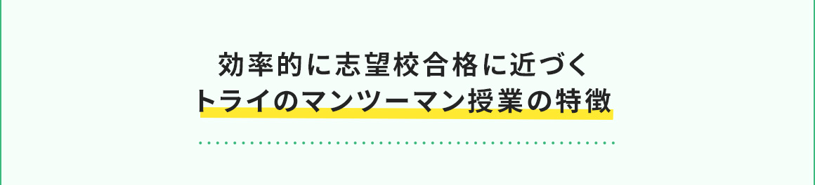 効率的に志望校合格に近づくトライのマンツーマン授業の特徴