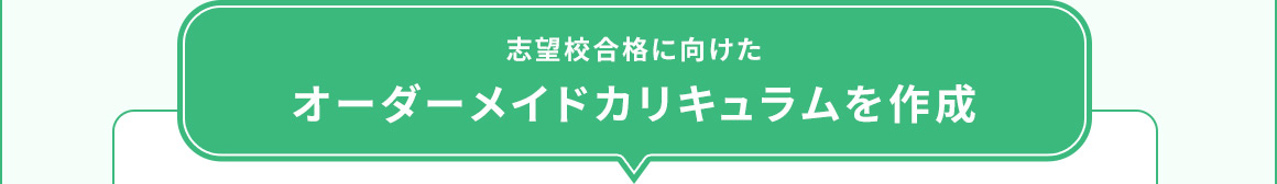 志望校合格に向けたオーダーメイドカリキュラムを作成