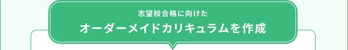 志望校合格に向けたオーダーメイドカリキュラムを作成