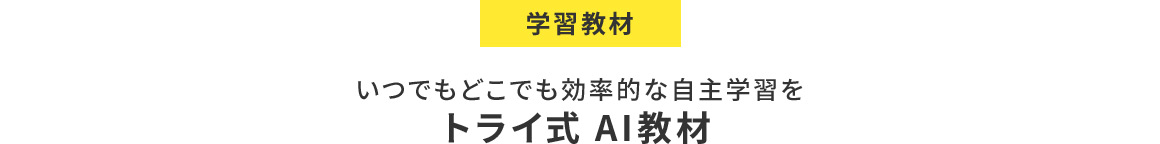 学習教材 いつでもどこでも効率的な自主学習を トライ式AI教材