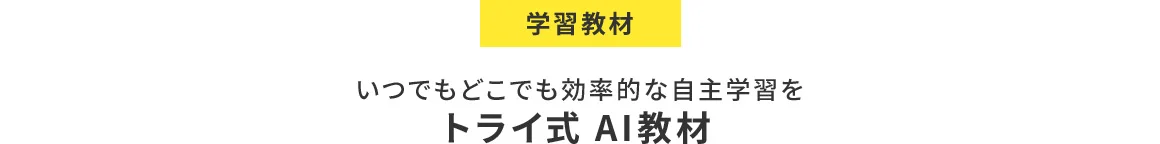学習教材 いつでもどこでも効率的な自主学習を トライ式AI教材