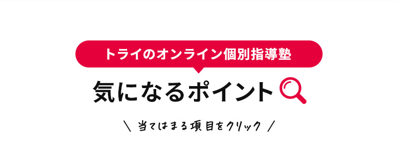 トライのオンライン個別指導塾 気になるポイント 当てはまる項目をクリック