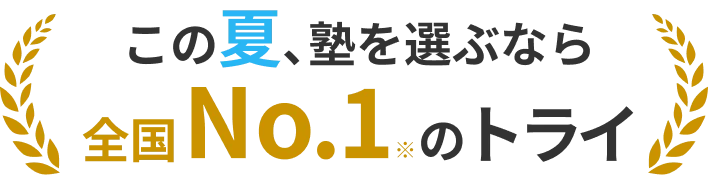 この夏、塾を選ぶなら全国No.1※のトライ